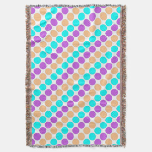 Meerkleurige grote polka stippen retro sixties deken