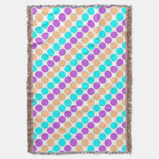 Meerkleurige grote polka stippen retro sixties deken (Voorkant Verticaal)