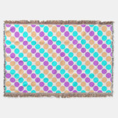 Meerkleurige grote polka stippen retro sixties deken (Voorkant)