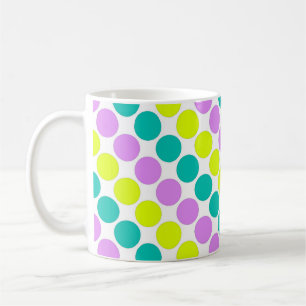 Meerkleurige grote polka stippen retro sixties koffiemok