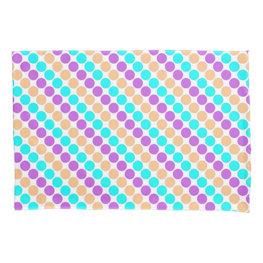 Meerkleurige grote polka stippen retro sixties kussensloop (Voorkant)