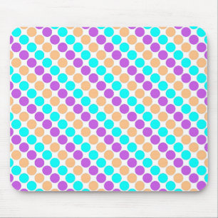 Meerkleurige grote polka stippen retro sixties muismat