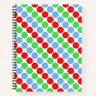 Meerkleurige grote polka stippen retro sixties notitieboek