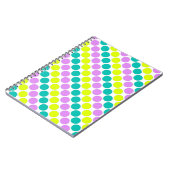 Meerkleurige grote polka stippen retro sixties notitieboek (Linkerzijde)