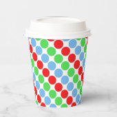 Meerkleurige grote polka stippen retro sixties papieren bekers (Links)
