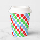 Meerkleurige grote polka stippen retro sixties papieren bekers (Rechts)