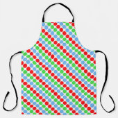 Meerkleurige grote polka stippen retro sixties schort (Voorkant)