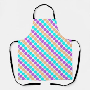 Meerkleurige grote polka stippen retro sixties schort