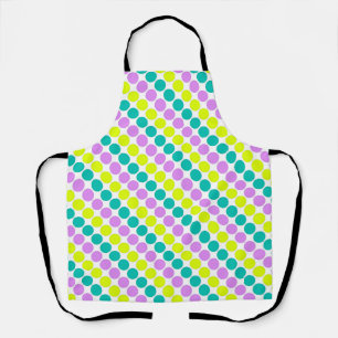 Meerkleurige grote polka stippen retro sixties schort