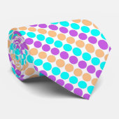 Meerkleurige grote polka stippen retro sixties stropdas (Opgerold)