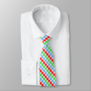 Meerkleurige grote polka stippen retro sixties stropdas