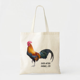 Meerkleurige haan met elegante rustieke charme tote bag