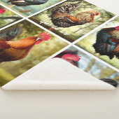 Meerkleurige hanen sherpa deken (3/4)