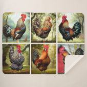 Meerkleurige hanen sherpa deken (Voorkant (horizontaal))