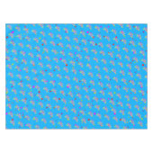 Meerkleurige Happy Birthday-afbeelding op blauw Tafelkleed (Voorkant (Horizontaal))