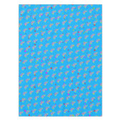 Meerkleurige Happy Birthday-afbeelding op blauw Tafelkleed (Voorkant)
