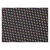 Meerkleurige Happy Birthday-afbeelding op zwart Tafelkleed (Voorkant (Horizontaal))