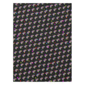 Meerkleurige Happy Birthday-afbeelding op zwart Tafelkleed (Voorkant)