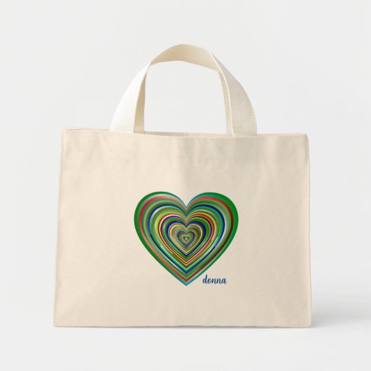 Meerkleurige hart Canvas tas (Voorkant)