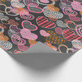 Meerkleurige harten cadeaupapier (Hoek)