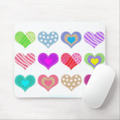 meerkleurige harten muismat (Met muis)