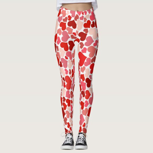 Meerkleurige harten Patroon-20367 Leggings (Voorkant)