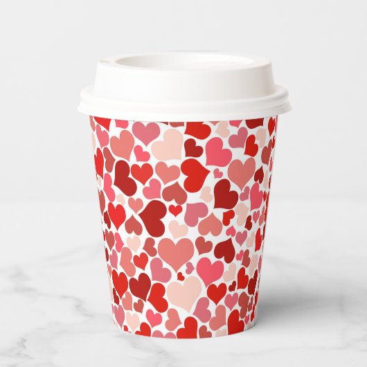 Meerkleurige harten Patroon-20367 Papieren Bekers (Achterkant)