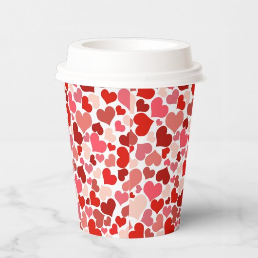 Meerkleurige harten Patroon-20367 Papieren Bekers (Rechts)