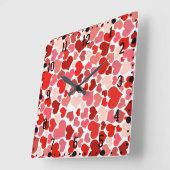 Meerkleurige harten Patroon-20367 Vierkante Klok (Hoek)