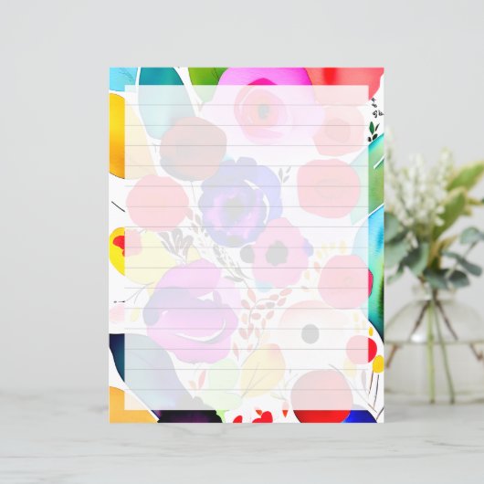 Meerkleurige heldere bloemvoering (Staand voorkant)