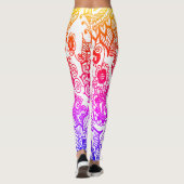 Meerkleurige Henna Geïnspireerde Floral Leggings (Achterkant)