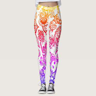 Meerkleurige Henna Geïnspireerde Floral Leggings