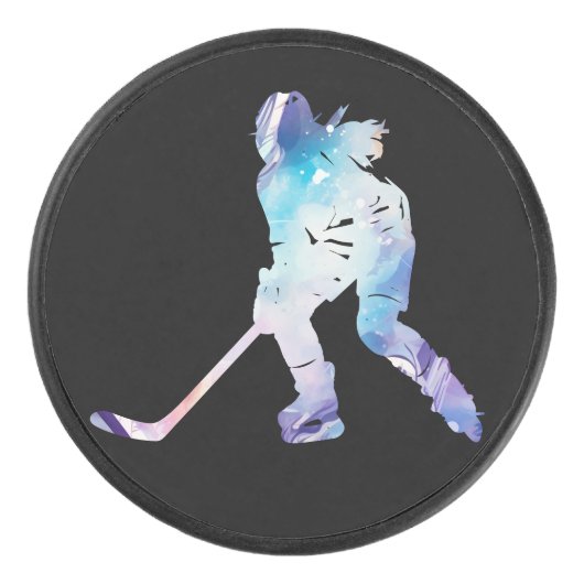 Meerkleurige hockeyspeler hockey puck (Voorkant)