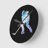 Meerkleurige hockeyspeler ronde klok (Hoek)