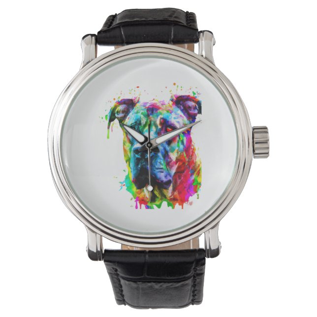 Meerkleurige Hond - Versie 1 Horloge (Voorkant)