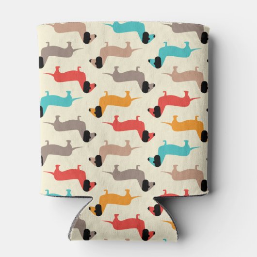 Meerkleurige honden patroon blikjeskoeler (Achterkant)