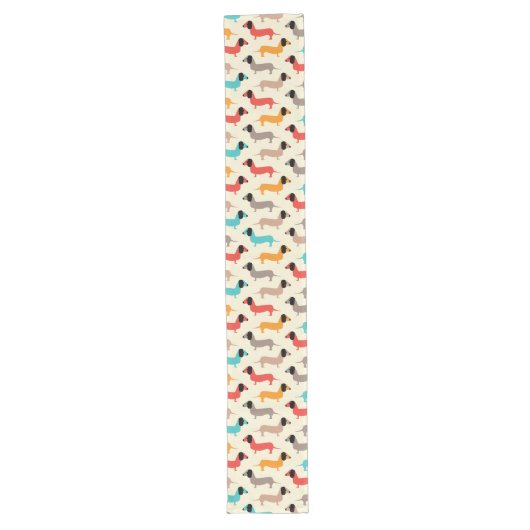 Meerkleurige honden patroon lange tafelloper (Voorkant)