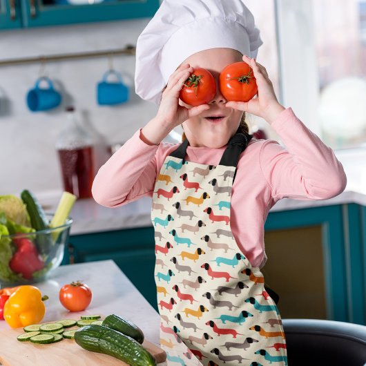 Meerkleurige honden patroon schort