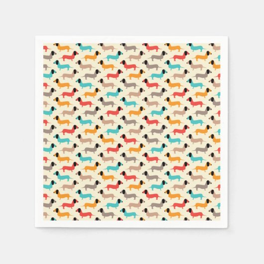 Meerkleurige honden patroon servet (Voorkant)