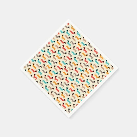 Meerkleurige honden patroon servet (Hoek)