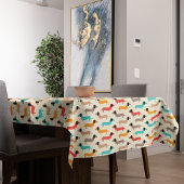 Meerkleurige honden patroon tafelkleed