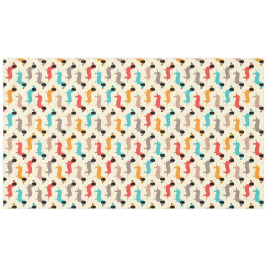 Meerkleurige honden patroon tafelkleed (Voorkant (Horizontaal))