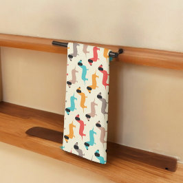 Meerkleurige honden patroon theedoek