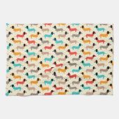 Meerkleurige honden patroon theedoek (Horizontaal)