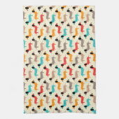 Meerkleurige honden patroon theedoek (Verticaal)