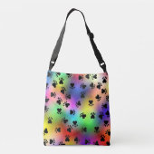 Meerkleurige hondenpootafdrukken Canvas tas (Achterkant)
