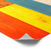 Meerkleurige houten textuur. Parket van hout m Poster (Hoek)