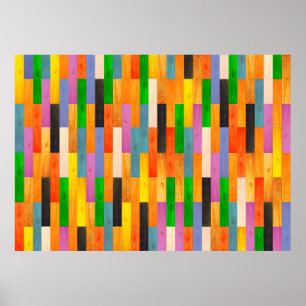 Meerkleurige houten textuur. Parket van hout m Poster