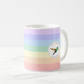 Meerkleurige Hummingbird op pastelregenboog Koffiemok (Voorkant rechts)