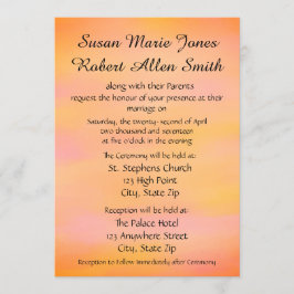 Meerkleurige huwelijksuitnodiging kaart